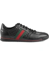 GUCCI Leather sneakers with Web,233334A9LA012598290