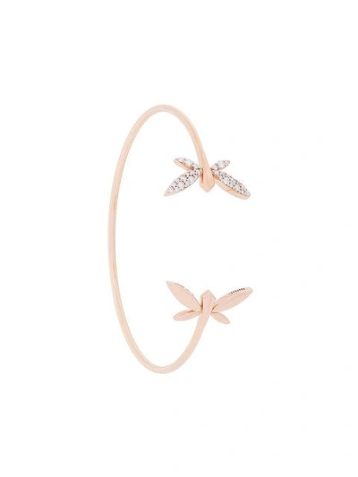 Anapsara 18kt Rose Gold Double Dragonfly Diamond Cuff