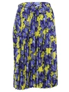 BALENCIAGA FLOWER PRINT PLISSE SKIRT,492323 TYA11 7090