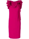 Givenchy Ruffle Strap Shift Dress In Pink