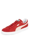 Puma Men's Suede Classic Casual Sneakers From Finish Line In High Risk Red/white