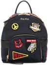 MIU MIU patch embroidered backpack,5BZ019VO9M07412592280