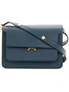 Marni Trunk Leather Shoulder Bag In Blue