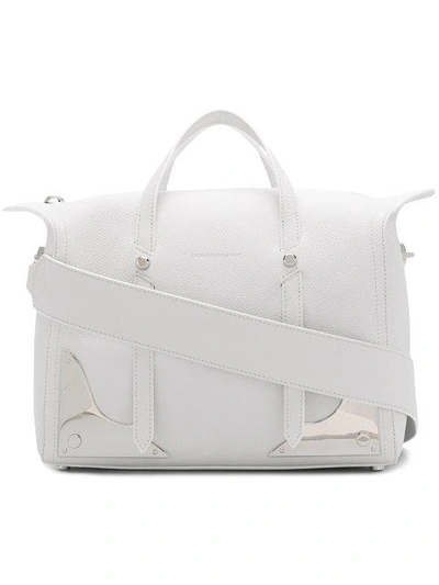 Calvin Klein 205w39nyc Small Pebbled Leather Crossbody Bag In White