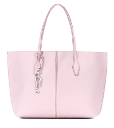 Tod's Joy Large Leather Shopper In Pink