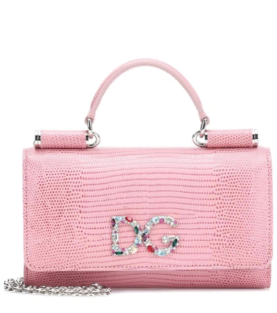 Dolce & Gabbana Mini Von Wallet Crossbody Bag In Pink