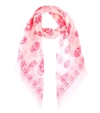 Alexander Mcqueen Silk Chiffon Skull Print Scarf In Pink