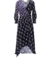 Peter Pilotto Graphic Spot-print Silk Wrap Dress In Blue