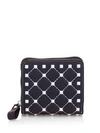 Valentino Garavani Studded Leather Wallet In Marine