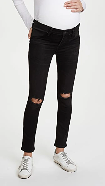 Citizens Of Humanity Maternity Avedon Ankle Jeans In Distressed Darkness
