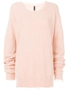 Ben Taverniti Unravel Project Distressed Ribbed Jumper In Pink