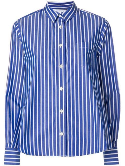 Sacai Blue/white Stripe Cotton Poplin Button Down Shirt