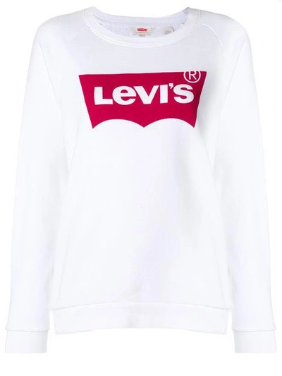 Levi's Logo Print Raglan Sleeved Sweatshirt In Black