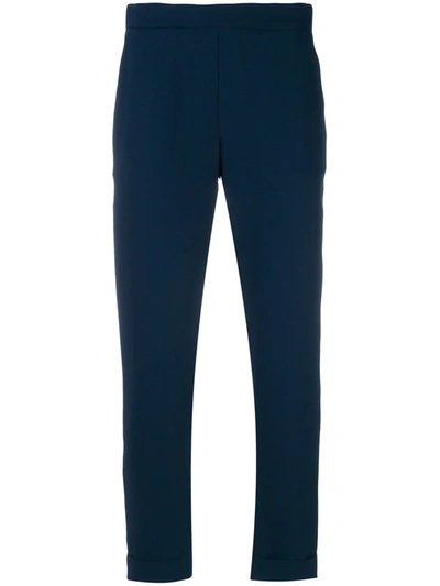 P.a.r.o.s.h. Rolled Cropped Trousers In Blue