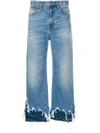 R13 DISTRESSED CROPPED JEANS,R13W566814712597830