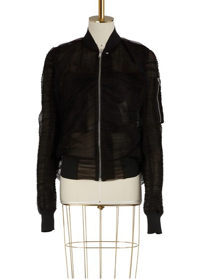 Rick Owens Organza Bomber Jacket In Black