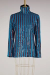 MSGM STRIPED TOP WITH SEQUINS,MDM102/998/83