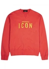 DSQUARED2 ICON RED EMBROIDERED COTTON SWEATSHIRT