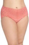 Hanky Panky Plus Size Signature Lace Retro Vikini 9k2124x In Peachy Keen