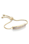 Monica Vinader Baja Chain Bracelet In Yellow Gold/ Grey Agate