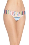 Hanky Panky Brighton Striped Low-rise Lace Thong In Brighton Stripe