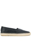 Saint Laurent Logo Espadrilles In Black In Black