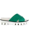 RED VALENTINO CROSS FRONT SLIDES,PQ2S0A21FMS12611720