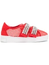 SUECOMMA BONNIE SUECOMMA BONNIE CRYSTAL-EMBELLISHED SNEAKERS - RED,DI4DX1800212588548