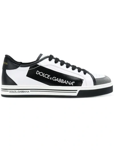 Dolce & Gabbana Paneled Lace-up Trainers In White