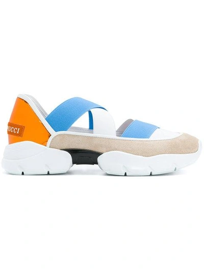 Emilio Pucci 30mm Suede & Elastic Sandal Sneakers In Multicolour