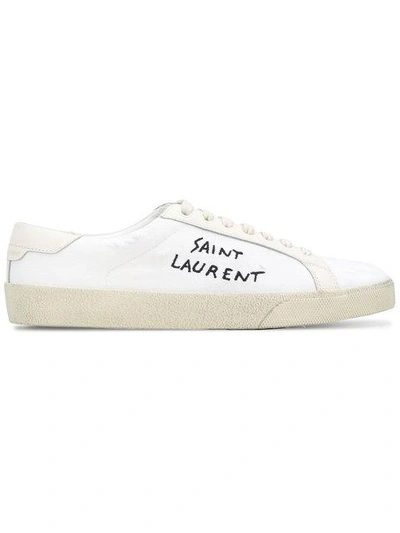 Saint Laurent 'sl/06' Sneakers Mit Logo-stickerei In Panna