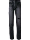 SAINT LAURENT distressed effect tapered jeans,500353YA80512573104