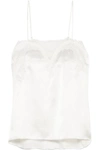 CAMI NYC SWEETHEART LACE-TRIMMED SILK-CHARMEUSE CAMISOLE
