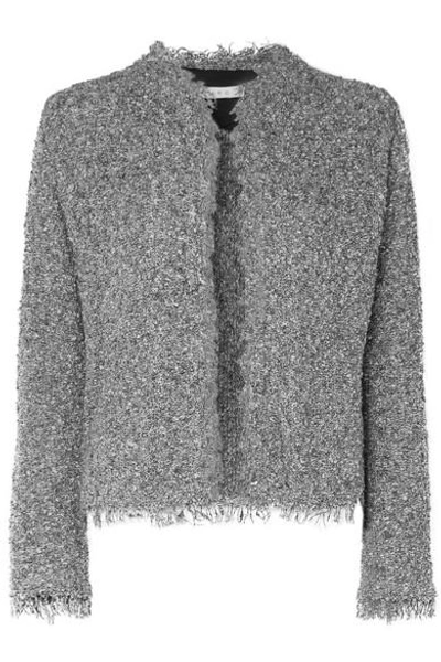 Iro Shavani Frayed Cotton-blend Bouclé Jacket In Charcoal