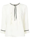 MARC JACOBS PLEATED RUFFLED DETAIL BLOUSE,M400722700012594258