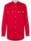 Calvin Klein 205w39nyc Red Western Flap Pocket Shirt