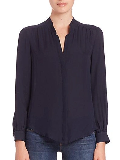 L Agence Bianca Silk Blouse In Midnight