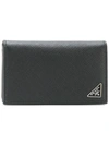 Prada Flap Cardholder - Black In Black
