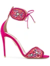 Aquazzura Jaipur Suede Ankle-strap Sandals In Pink