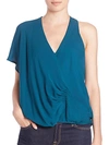 HAUTE HIPPIE One-Shoulder Silk Blouse