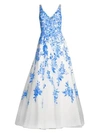 BASIX BLACK LABEL Floral Chiffon Floor-Length Gown