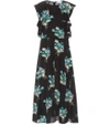 RED VALENTINO FLORAL-PRINTED SILK DRESS,P00291485