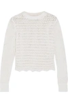 3.1 PHILLIP LIM / フィリップ リム WOMAN OPEN-KNIT COTTON-BLEND TOP WHITE,US 4772211932019048
