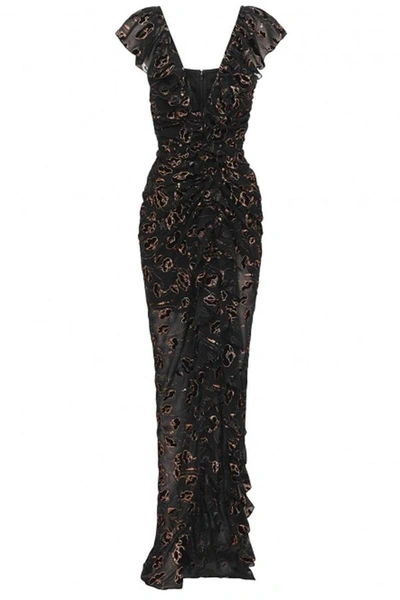 Alice Mccall Off Duty Ruched Gown In Black