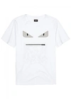 Fendi Monster Zip Mouth Cotton Jersey T-shirt In Nocolor