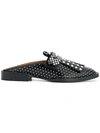 Robert Clergerie Youla Embellished Leather Slippers In Black