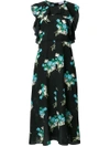 RED VALENTINO FLORAL FLARED MIDI DRESS,PR3VA6803FC12583020