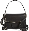 VALENTINO GARAVANI MEDIUM ROCKSTUD LEATHER SHOULDER BAG - BLACK,PW2B0A85VSL