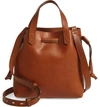 MADEWELL THE MINI POCKET TRANSPORT LEATHER DRAWSTRING TOTE,H2560