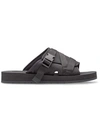 PRADA buckle open-toe sandals,4X3214OQ612604926